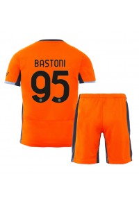 Inter Milan Alessandro Bastoni #95 Jalkapallovaatteet Lasten Kolmas peliasu 2023-24 Lyhythihainen (+ Lyhyet housut)